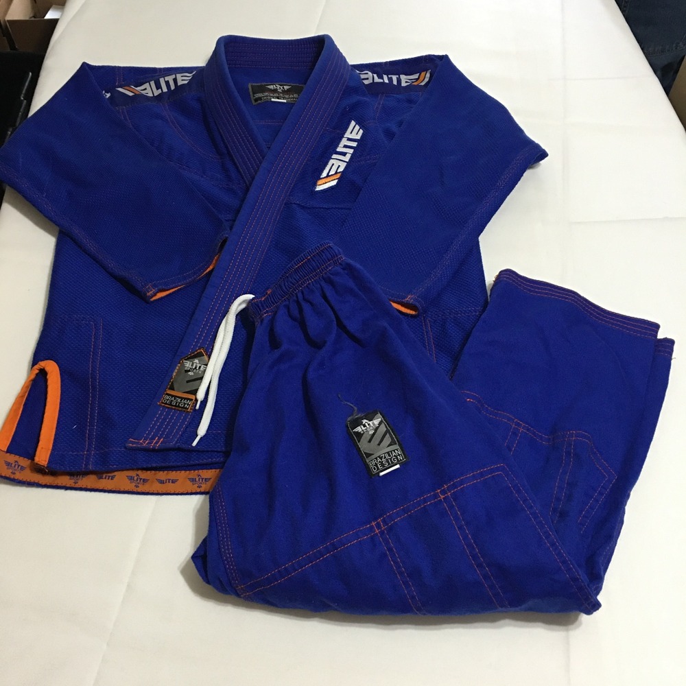 Elite Sports BJJ Gi Kids C3 Blue Brazilian Jiu Jitsu Uniform Set Kimono Pants